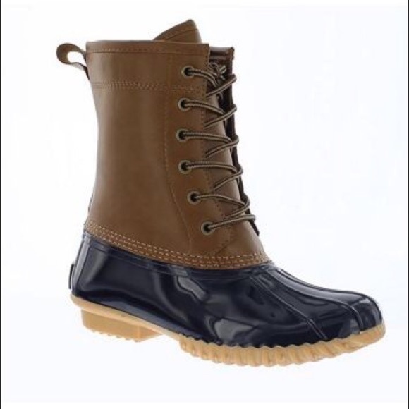 Sporto Ariel The Original Duck Boot Navy & Tan 6.5 - Picture 2 of 12